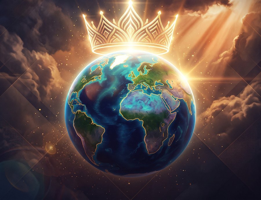 Illustration: a crown above the earth